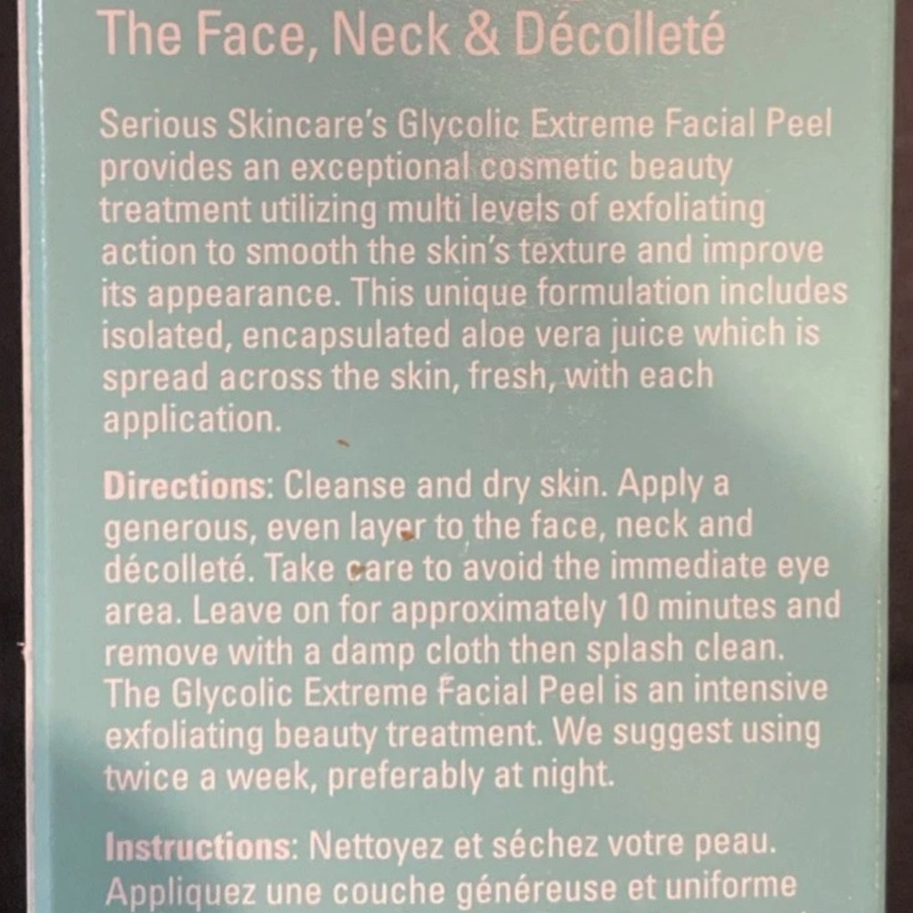 ✨NIB ✨Serious Skincare Glycolic Extreme Facial Peel 2fl oz. Retexturizing. - Picture 2 of 2